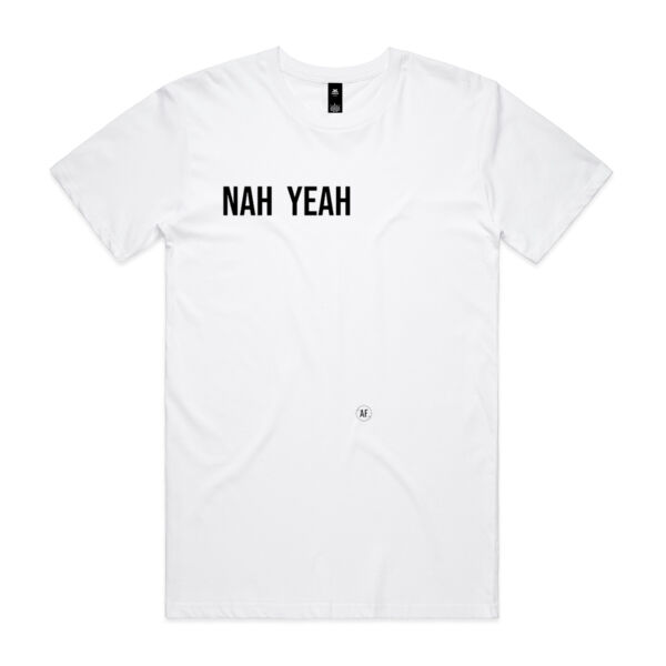 MENS NAH YEAH WHITE TEE Thumbnail
