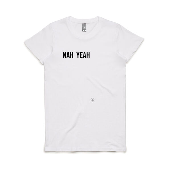 WOMENS NAH YEAH WHITE TEE Thumbnail